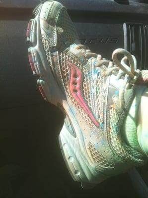 My shoes AFTER. Never did get the color out of them