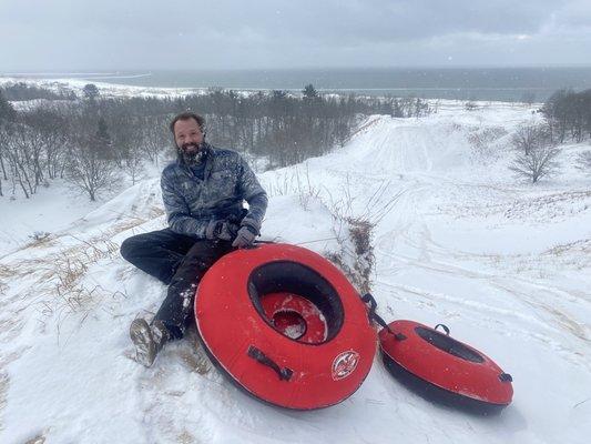 Tubing on sugar bowl dune off memorial drive.