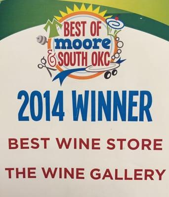 Winner!  2014 Best Wine Store