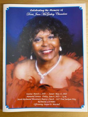 Obituary for Doris J Chambers