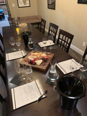 Private tasting room set for 4