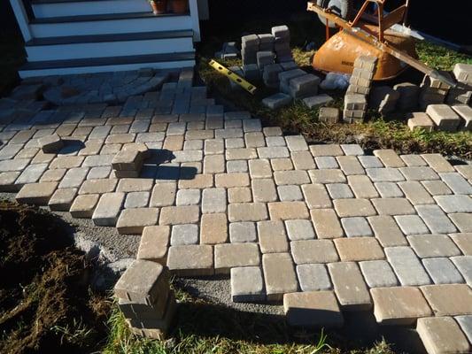 Front Walkway being installed