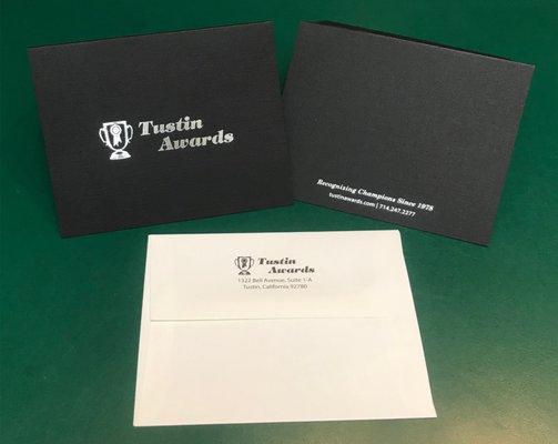 Many thanks to Mitch with Aloha Graphics for creating beautiful foil stamped cards and envelopes!