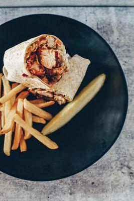 Buffalo Chicken Wrap with French Fries