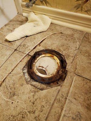 Broken toilet flange