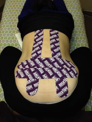 Lumbar support with RockTape