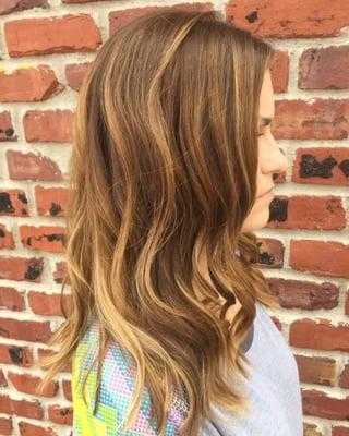 Balayage color and cut by Rachel Sise