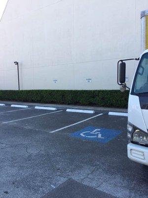 As you can see, all of the delivery spots were open but he wanted to park in front of the door, thereby denying access to the disabled.