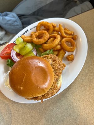 Breaded tenderloin & onion rings!