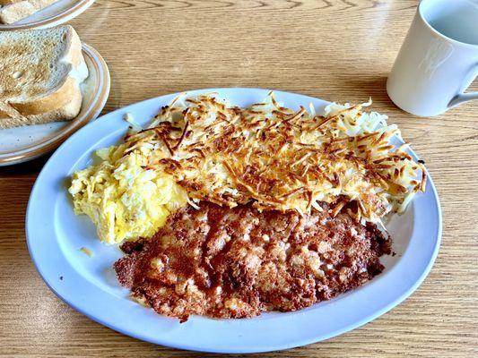 NEVER had I eaten Corned Beef Hash so fresh off the grill! Everything was eaten! Sourdough bread was perfect!