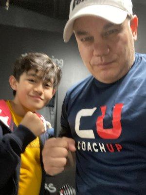 With the fastest kid in the gym, Aidan!