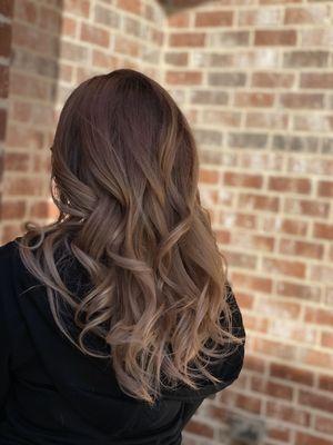 Maroon to blonde balayage