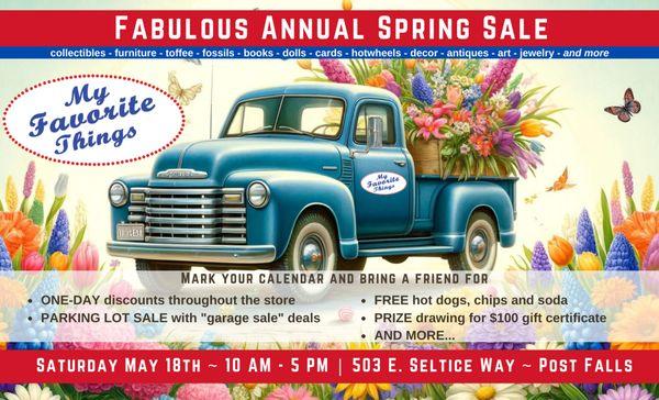 Join us for our annual spring sale May 18, 2024