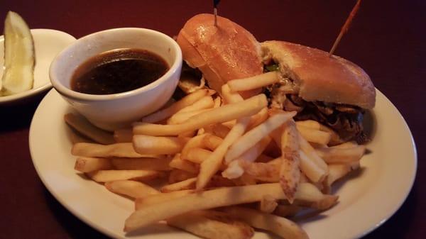 Philly cheesesteak with fries