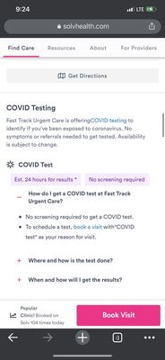 Directions on scheduling a Covid test