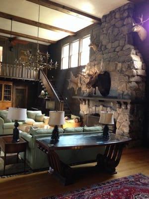 Lodge fireplace