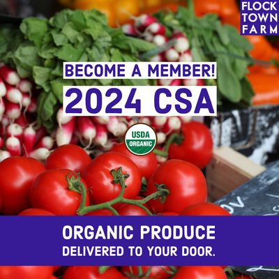 Sign up now to become a CSA member! Weekly home delivery of fresh, organic veggies, fruits & herbs from our farm in NJ.