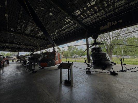 Outdoor helicopter/plane exhibit.