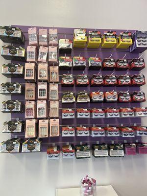 We have a big selection of nails and lashes !