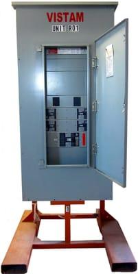 VDP600 - 480V 600A Distribution Panel used for temporary power. (1) 600A Main Bkr, (4) 250A Feeder Bkr, (1) 100A Feeder Bkr.