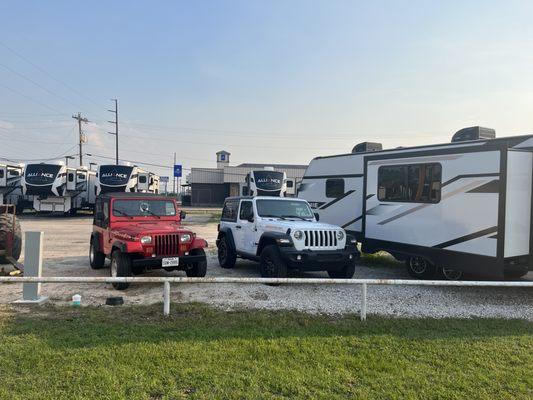 Jeeps at store