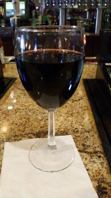 Glass of their house Quinault Cab/Merlot blend. It's OK