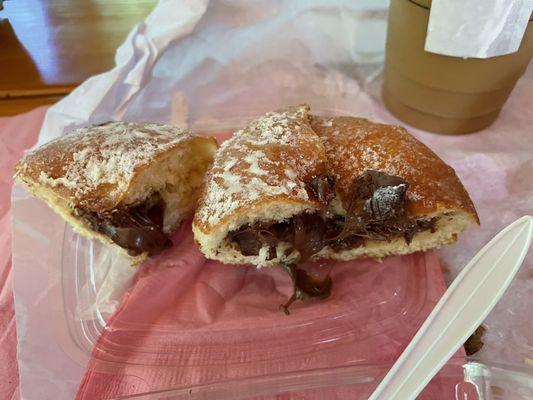 Inside Nutella donut