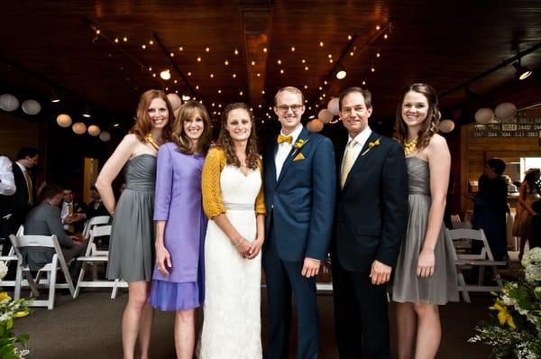 A wedding ceremony in the carriage house