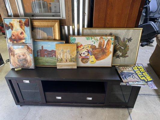 Buffet Table we have with plenty or artwork