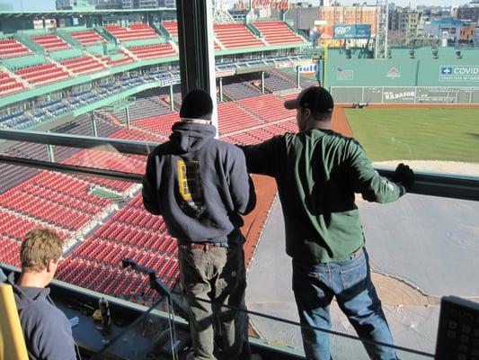 Window repair at Fenway