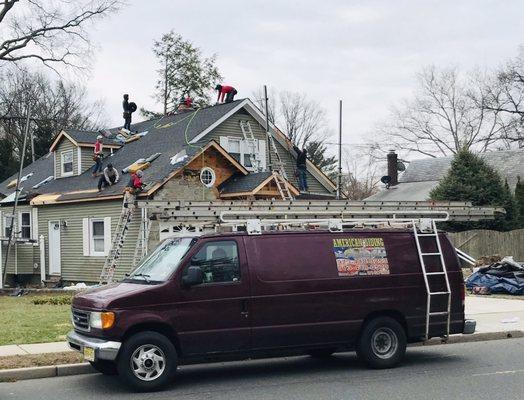 American Siding working on Colonial Avenue house in Union NJ.