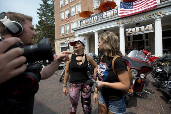 Interviewing Kristy Swanson in Deadwood, SD.