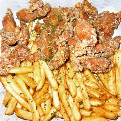 Popcorn Chicken - Salt & Pepper with Cajun Fries