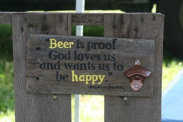 Bottle opener sign $18.00