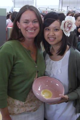 With Whitney at the Summer SF Renegade Fair.  I love my one-of-a-kind Pink Poppy Bowl!