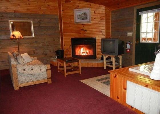 Cozy Den and fireplace at a Gatlinburg cabin