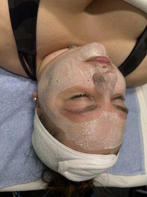 Exfoliation step of our Be You Custom Facial.