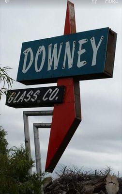 Retired Downey Glass sign resting in Chickasha, Ok!