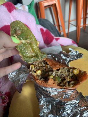 Beyond meat burrito