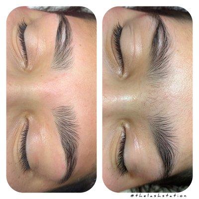 Brow wax before & after