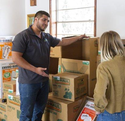 Moving and packing supplies available at our Northside and Downtown locations with friendly staff on-site to help!