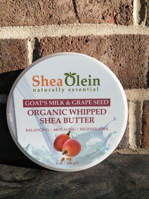 Organic Whipped Shea Butter
With Goat's Milk & Grape Seed
Balancing * Anti-Aging * Regenerative       8 oz