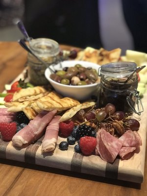 Charcuterie board with lots of goodies!