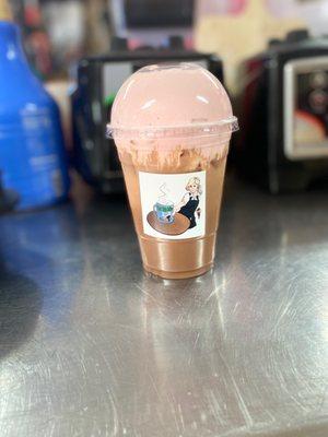 Iced White Chocolate Mocha with Raspberry Sweet Cream Cold Foam