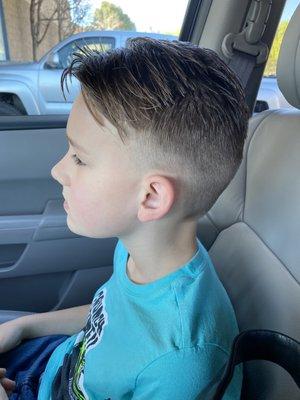 My son's haircut.  We are very pleased!