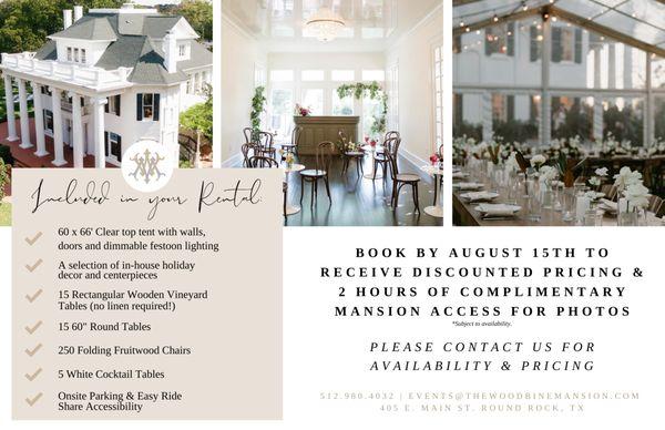 Now booking holiday parties at Woodbine Mansion! Austin's picture perfect historical event venue!