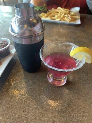 Huckleberry lemon drop martini