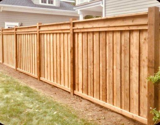 Wooden shadowbox fence