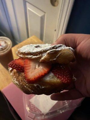 Strawberry and Cream Cheese Cronut. Wasn't very good. Just get a regular Cronut.