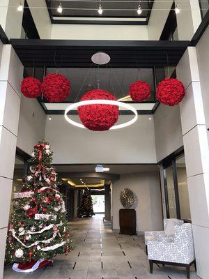 Entrance of the building (Foyer). Holiday spirits!